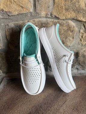 Reef Women’s White Slip-On Perforated Sneakers with Mint Insole